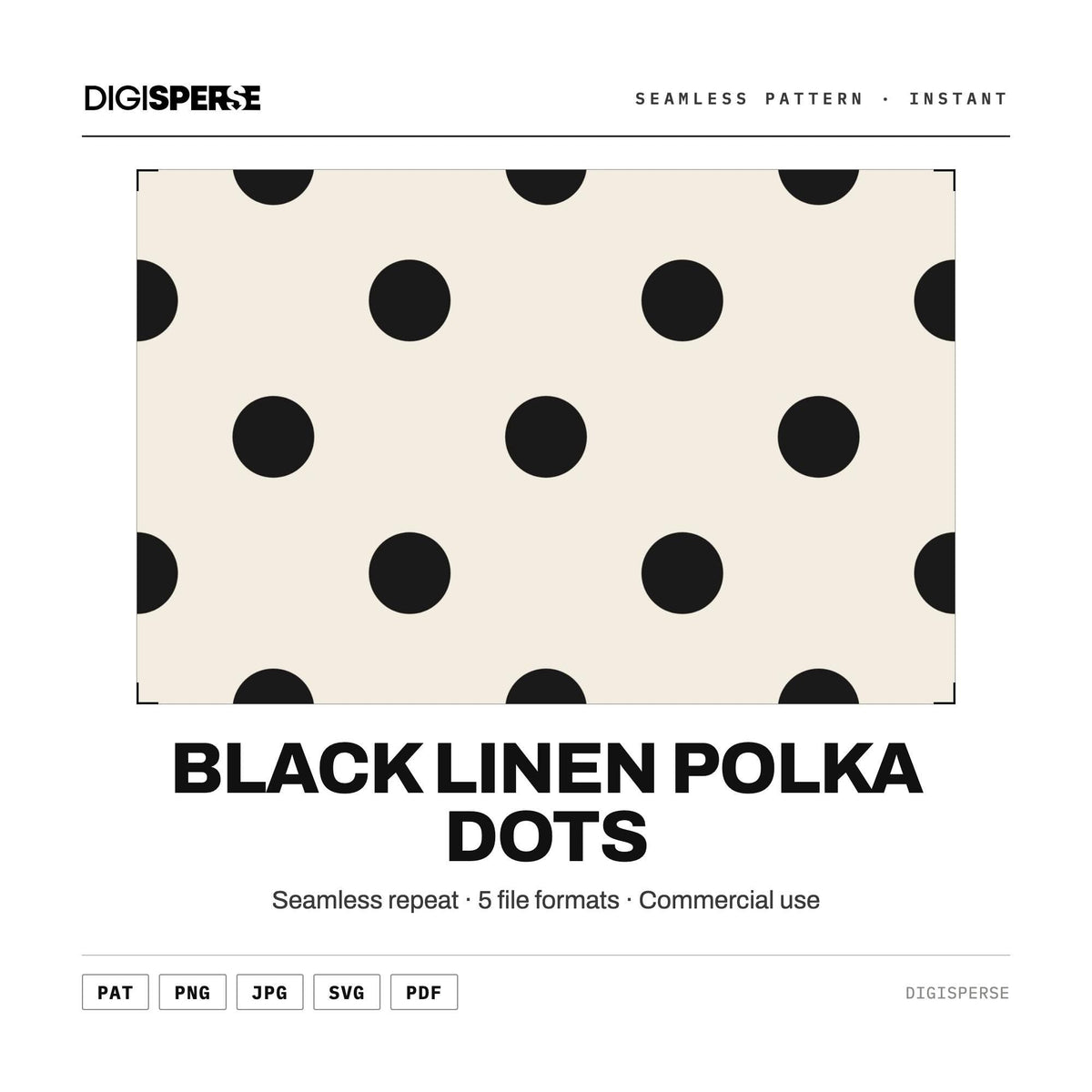 Black Linen Polka Dots seamless pattern tile used as a Canva background pattern