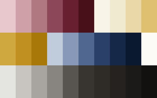 All 30 colours in the palette