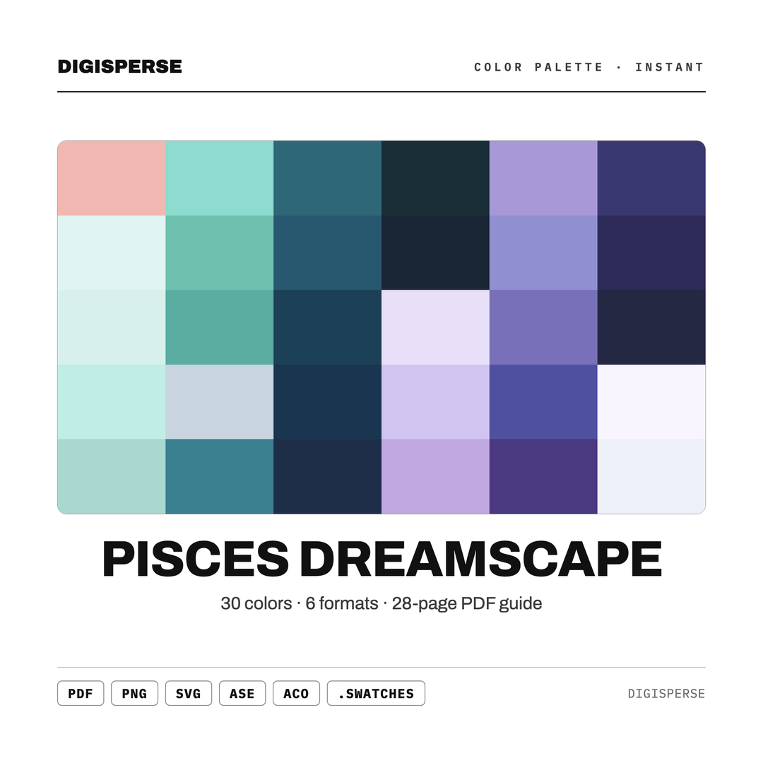 Pisces Dreamscape — every swatch at a glance (classic hero)