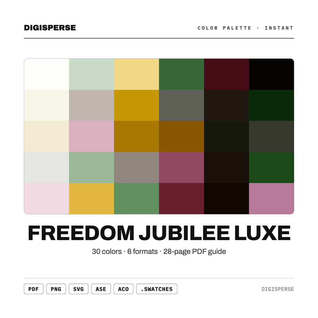 Freedom Jubilee Luxe — every swatch at a glance (classic hero)