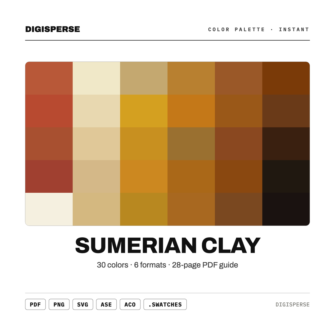 Sumerian Clay — every swatch at a glance (classic hero)