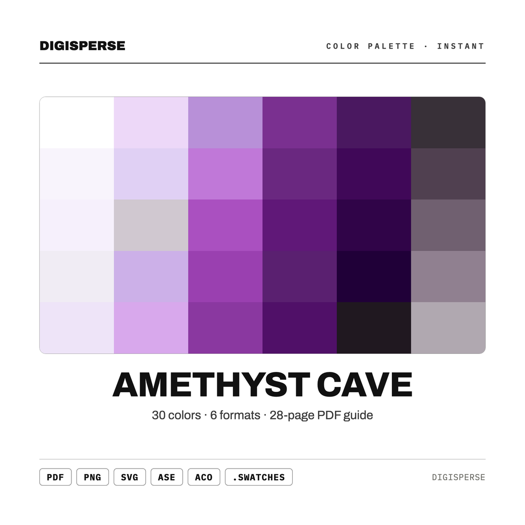 Amethyst Cave — every swatch at a glance (classic hero)