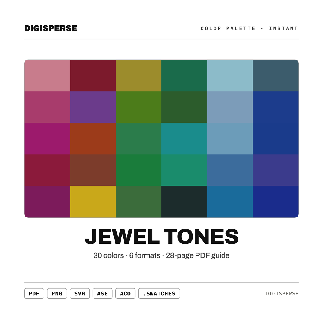 Jewel Tones — every swatch at a glance (classic hero)