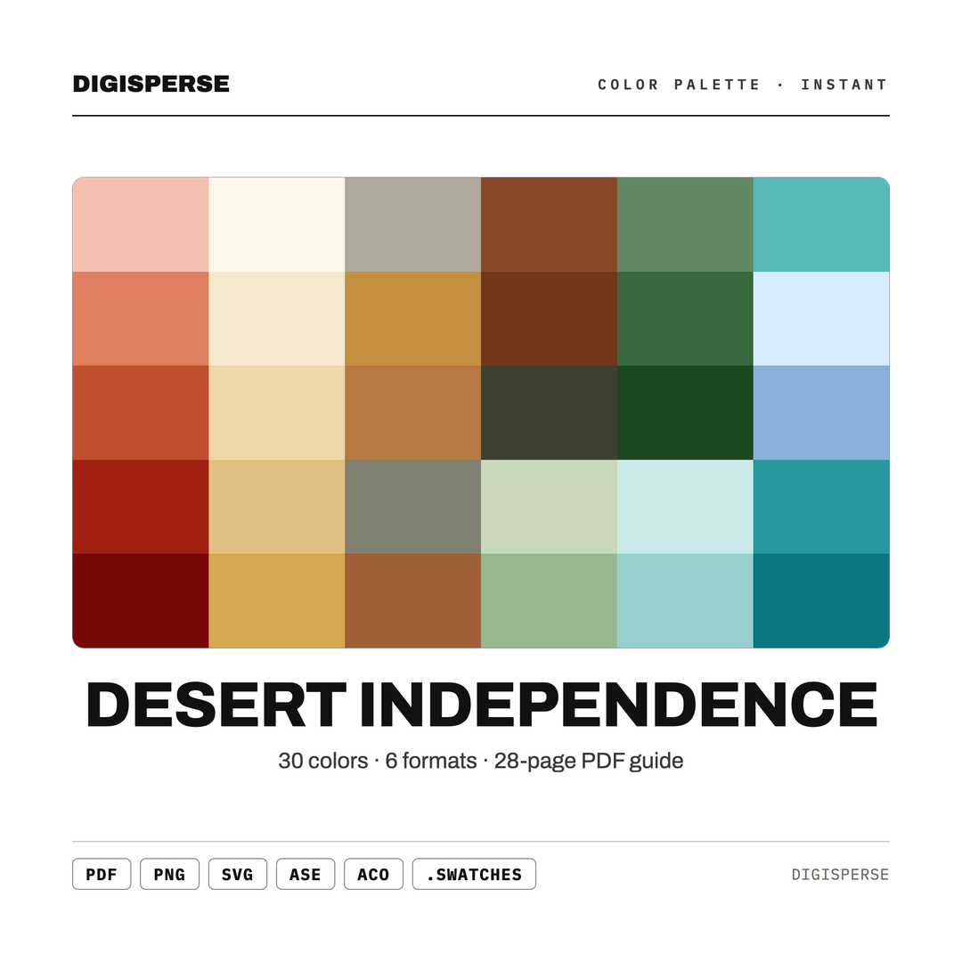 Desert Independence — every swatch at a glance (classic hero)