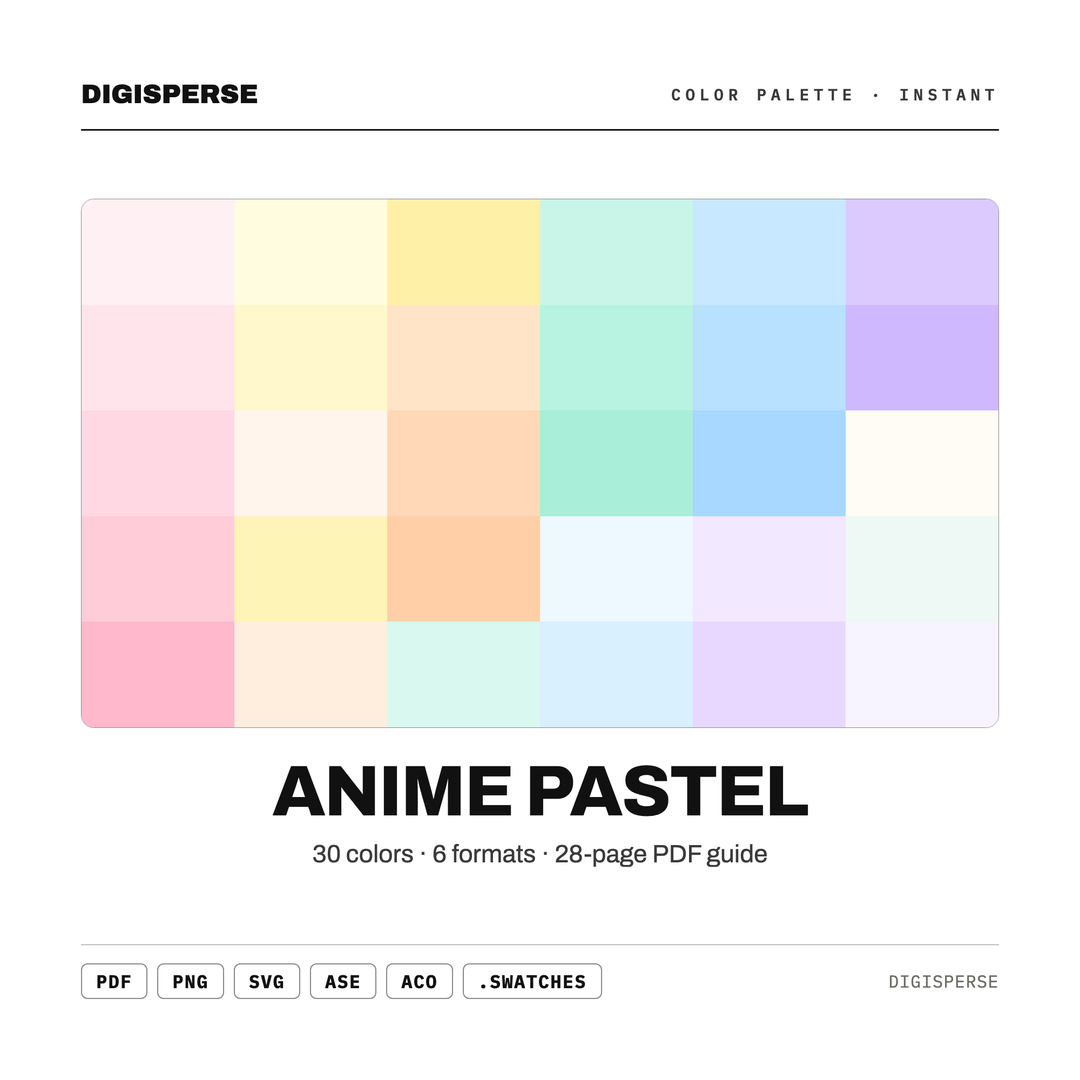 Anime Pastel — every swatch at a glance (classic hero)