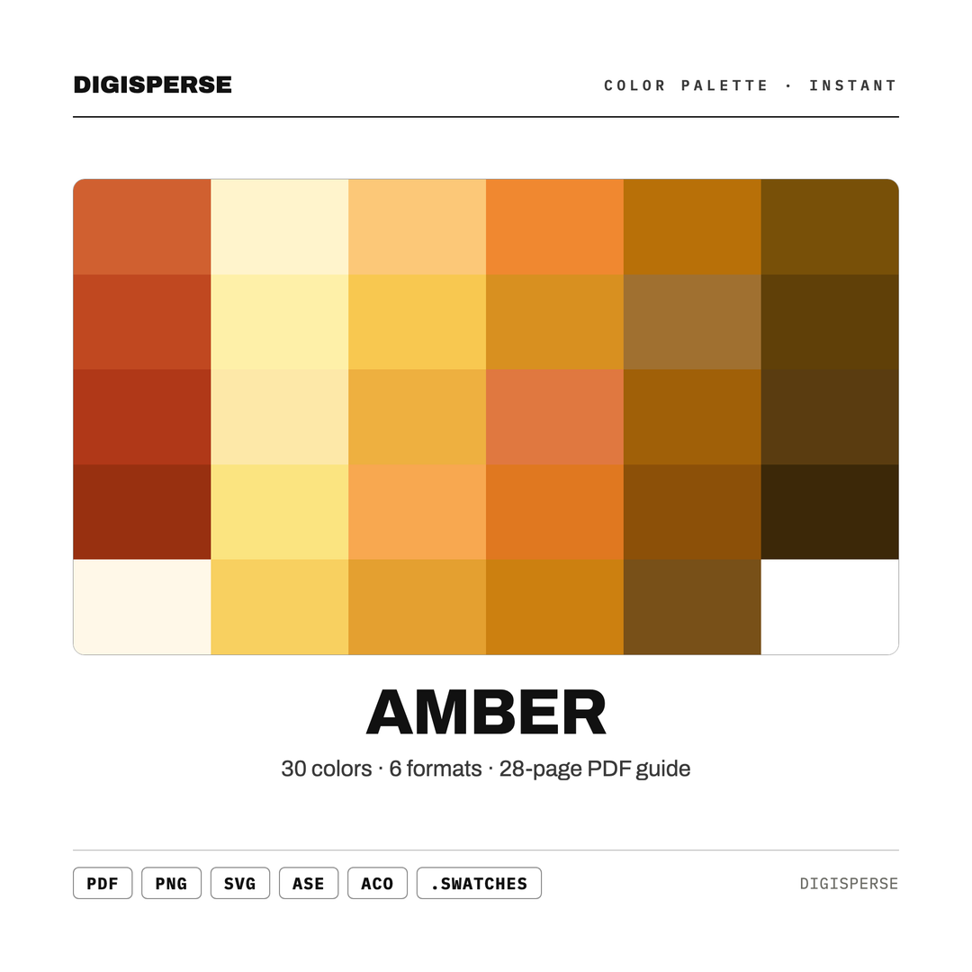 Amber — every swatch at a glance (classic hero)