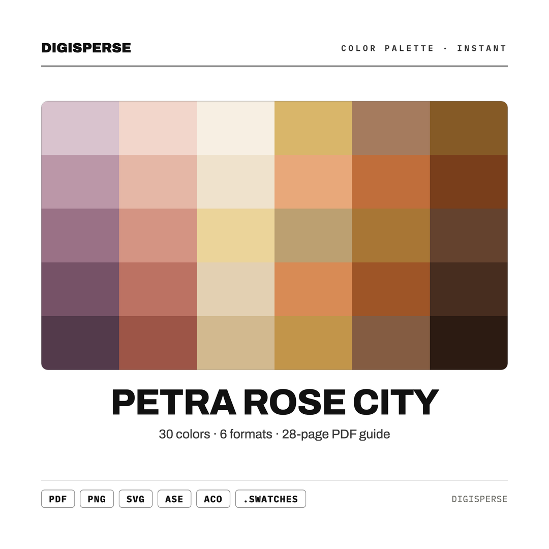 Petra Rose City — every swatch at a glance (classic hero)