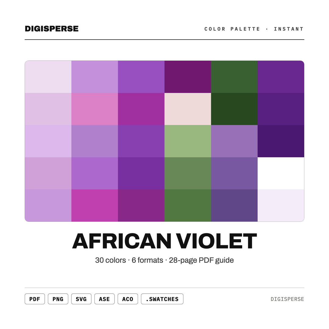 African Violet — every swatch at a glance (classic hero)