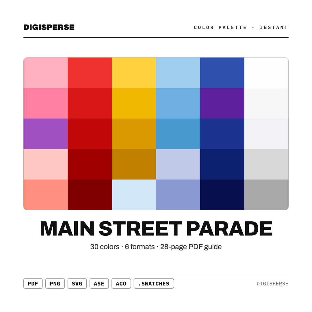 Main Street Parade — every swatch at a glance (classic hero)