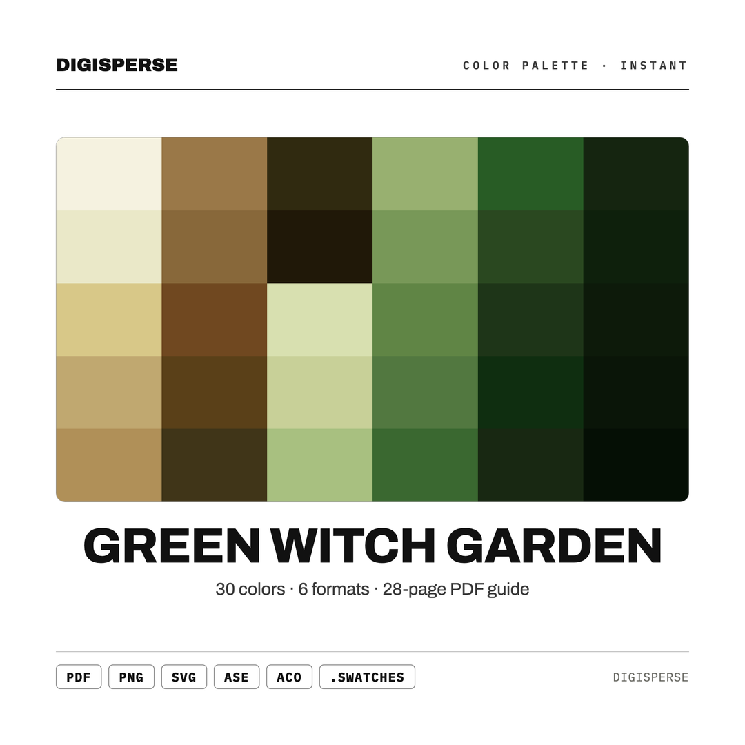 Green Witch Garden — every swatch at a glance (classic hero)