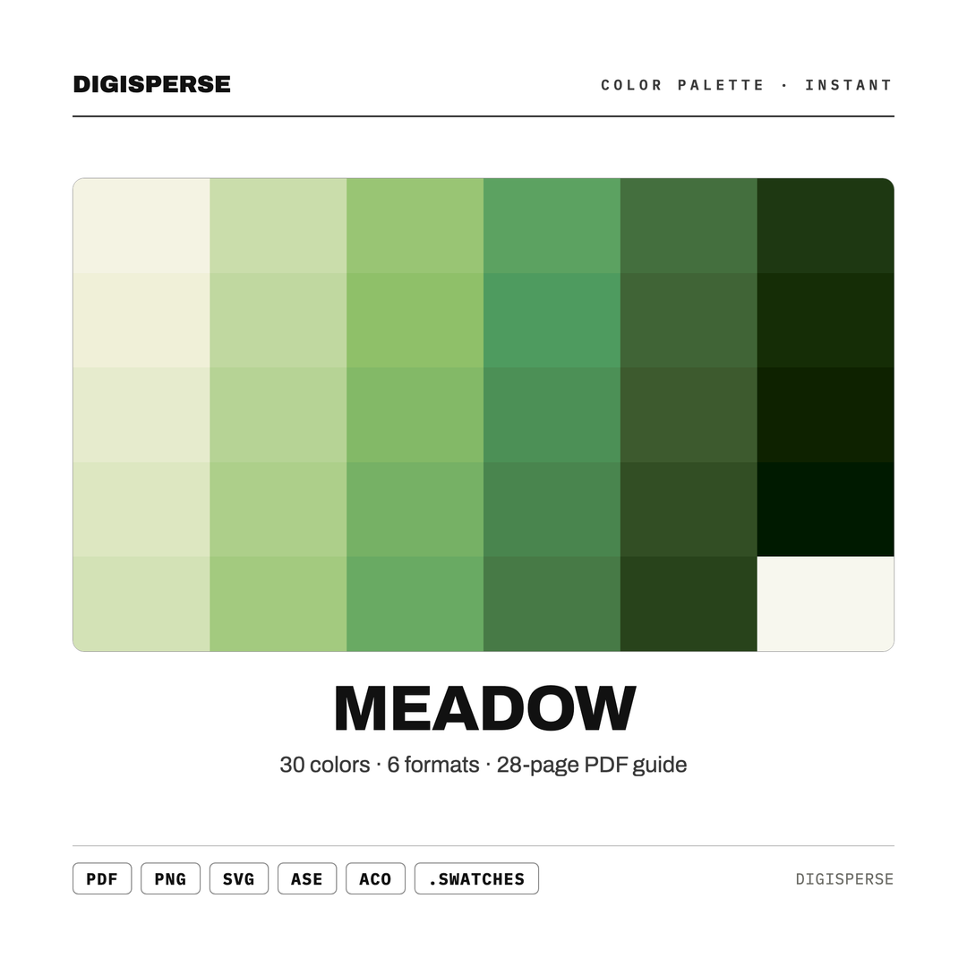 Meadow — every swatch at a glance (classic hero)