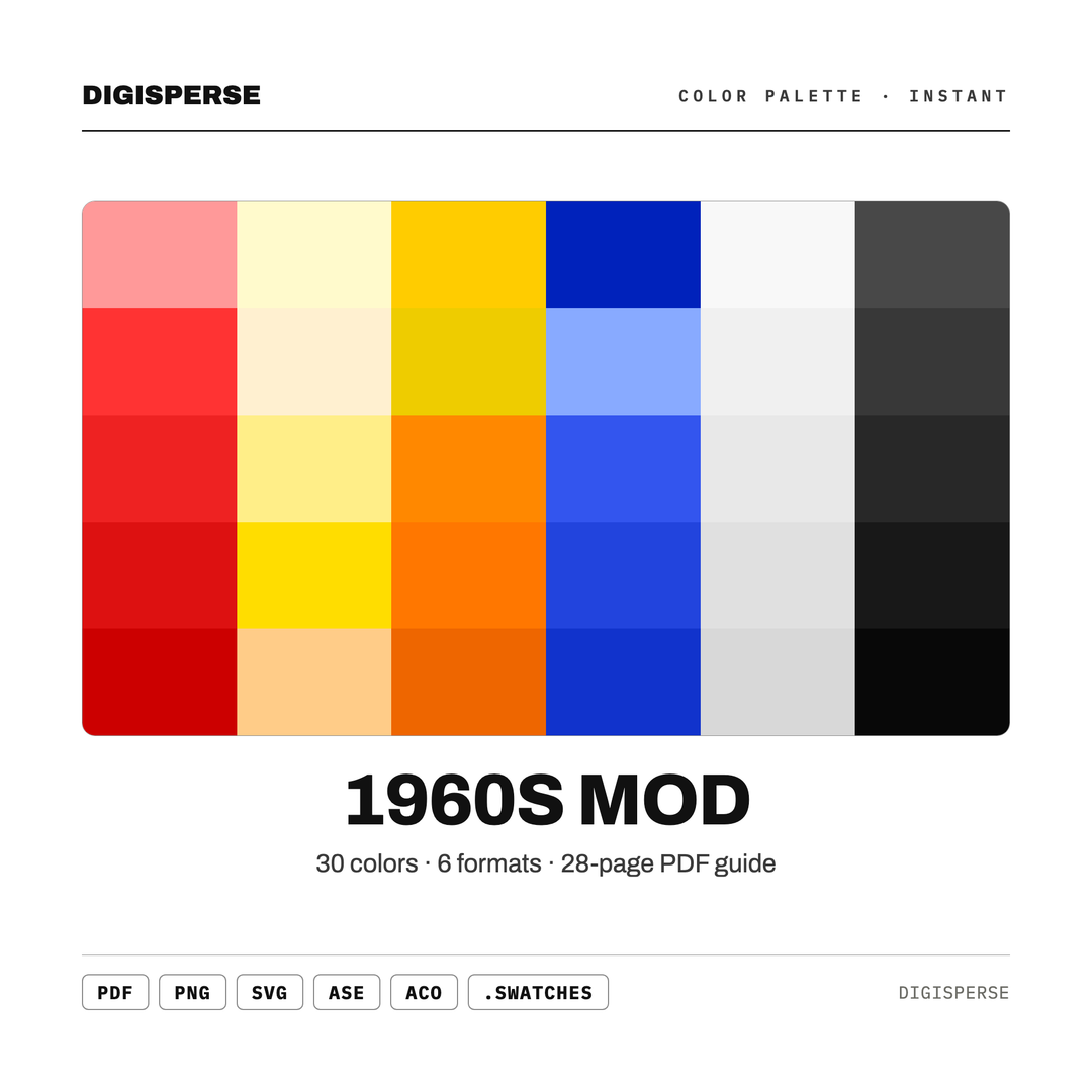 1960S Mod — every swatch at a glance (classic hero)