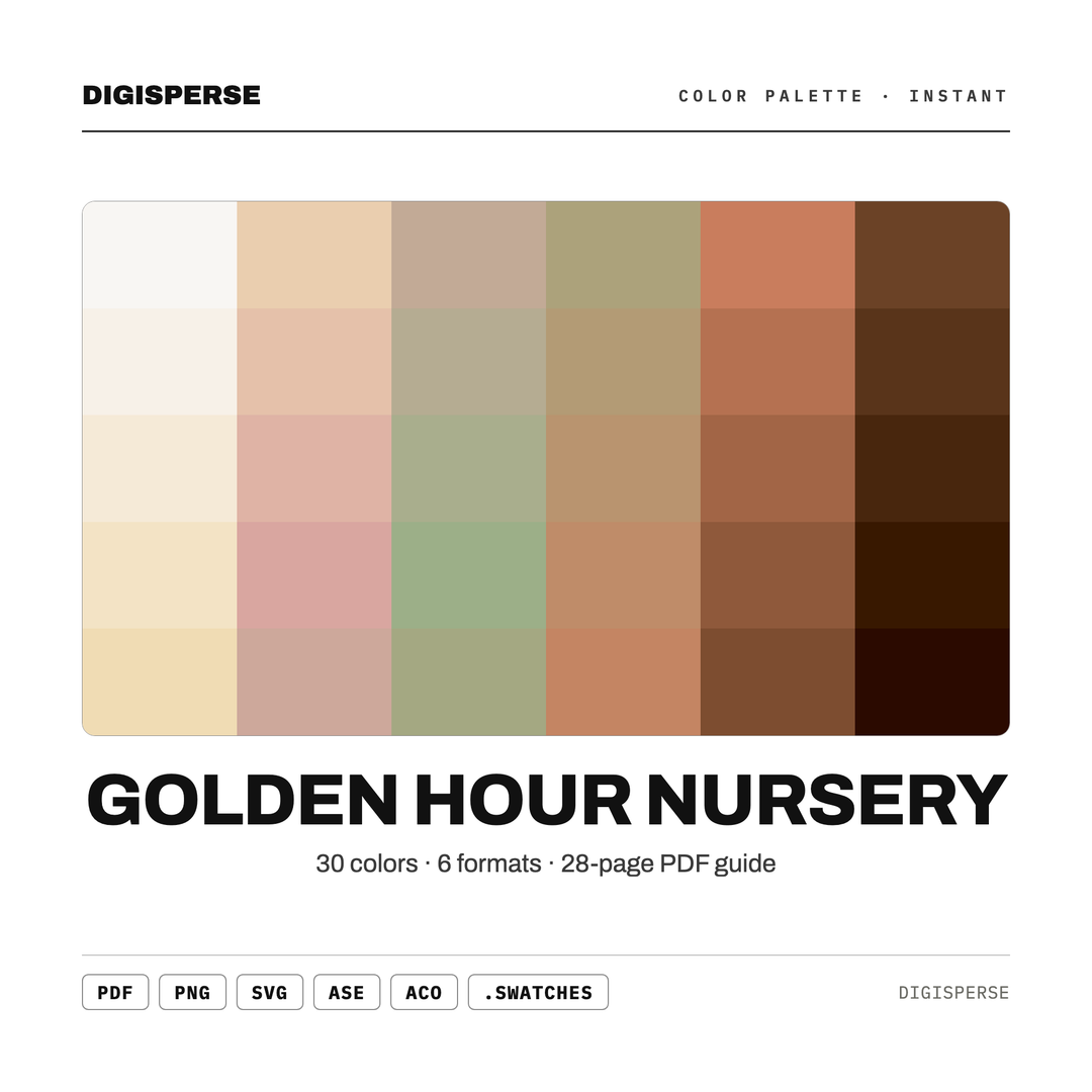 Golden Hour Nursery — every swatch at a glance (classic hero)