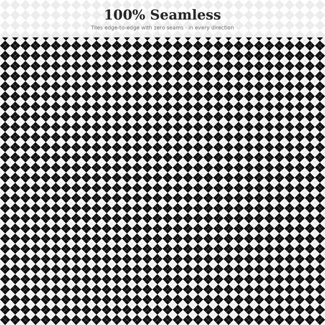 Black and White Argyle Digital Paper | Seamless Pattern