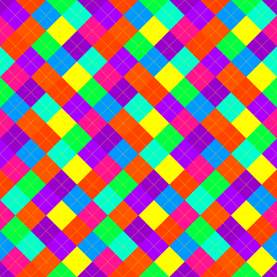 Seamless pattern tile — 80s neon argyle