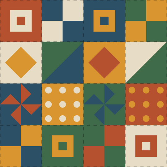 Seamless pattern tile — amber oatmeal patchwork