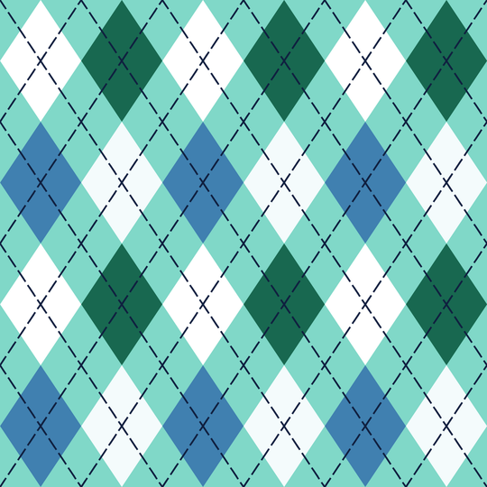 Seamless pattern tile — aquamarine classic argyle