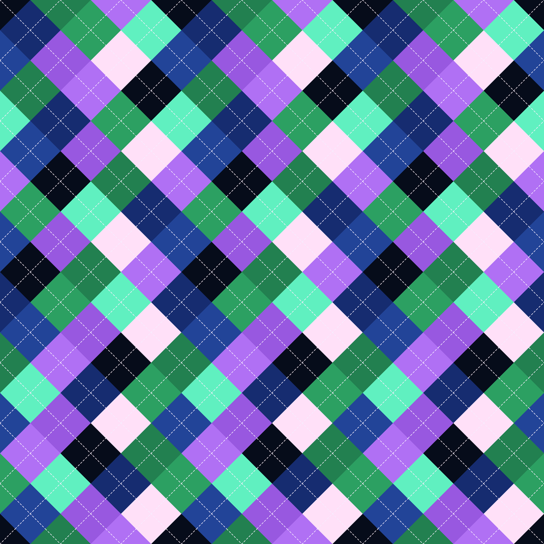 Seamless pattern tile — aurora borealis argyle