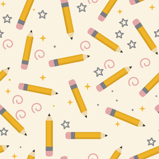 Back To School Pencil Toss seamless pattern set — main preview