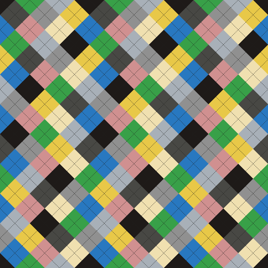 Seamless pattern tile — bike ride morning argyle