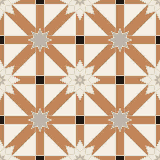 Seamless pattern tile — black camel zellige strapwork