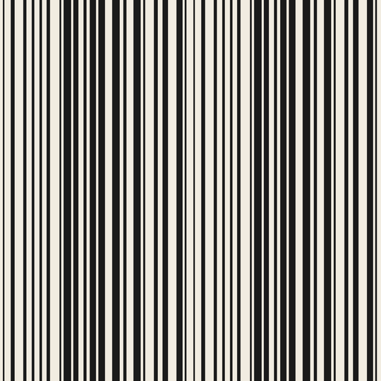 Seamless pattern tile — black linen barcode stripe