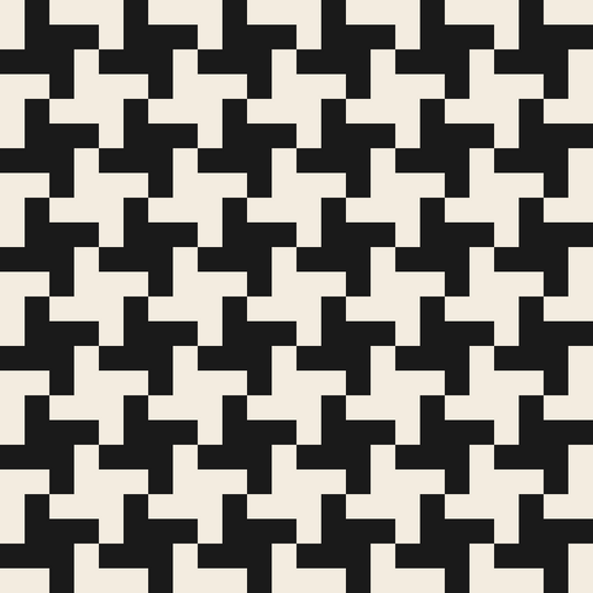 Seamless pattern tile — black linen houndstooth
