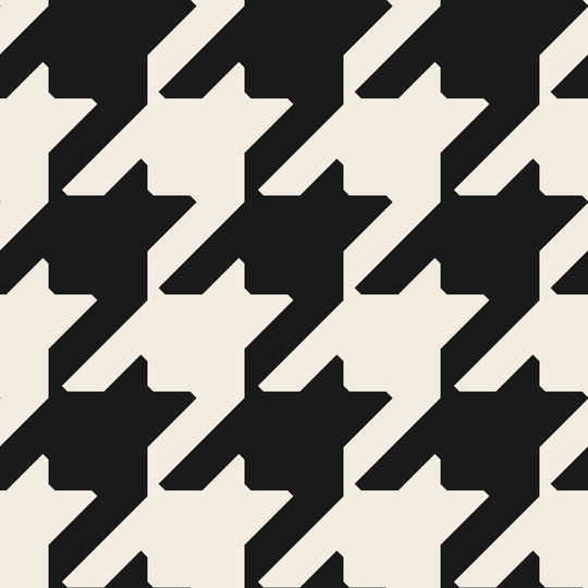 Seamless pattern tile — black linen large scale classic houndstooth