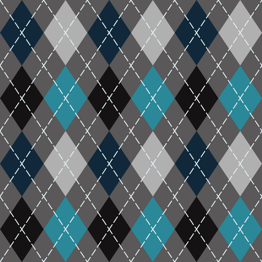 Seamless pattern tile — black sand beach classic argyle
