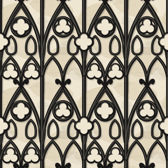 Seamless pattern tile — bone iron sanctum tracery