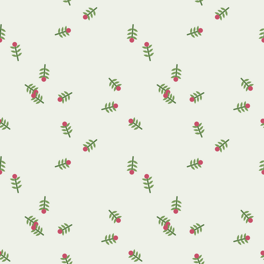 Seamless pattern tile — cream fern sprig repeat