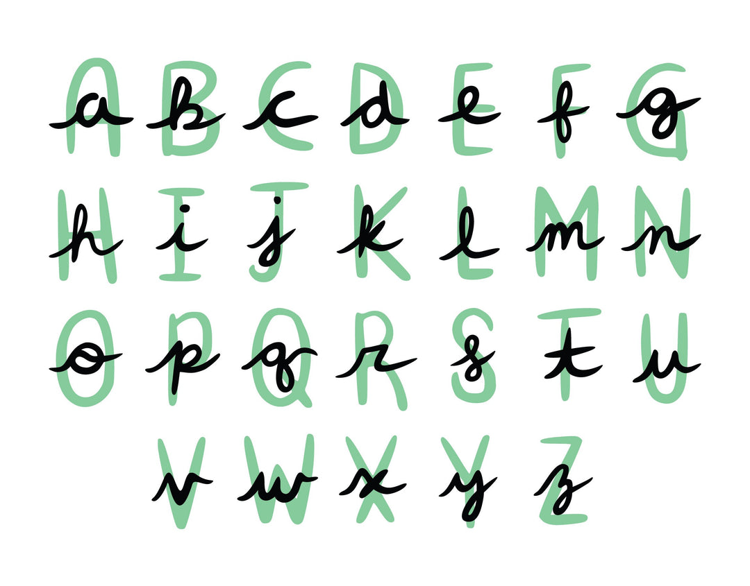 Cursive Letter Digital Stickers | 338 Pre-Cropped PNGs 13 Colors | GoodNotes Planner Sticker Book
