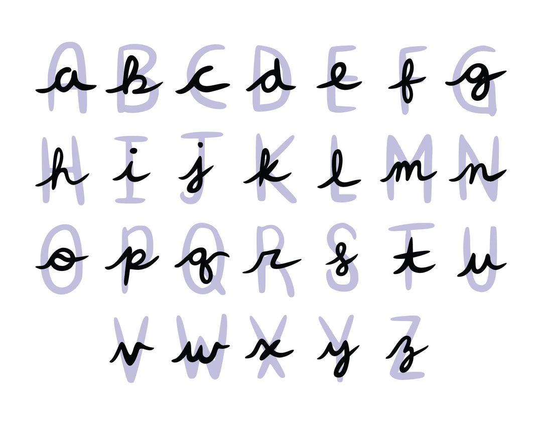 Cursive Letter Digital Stickers | 338 Pre-Cropped PNGs 13 Colors | GoodNotes Planner Sticker Book
