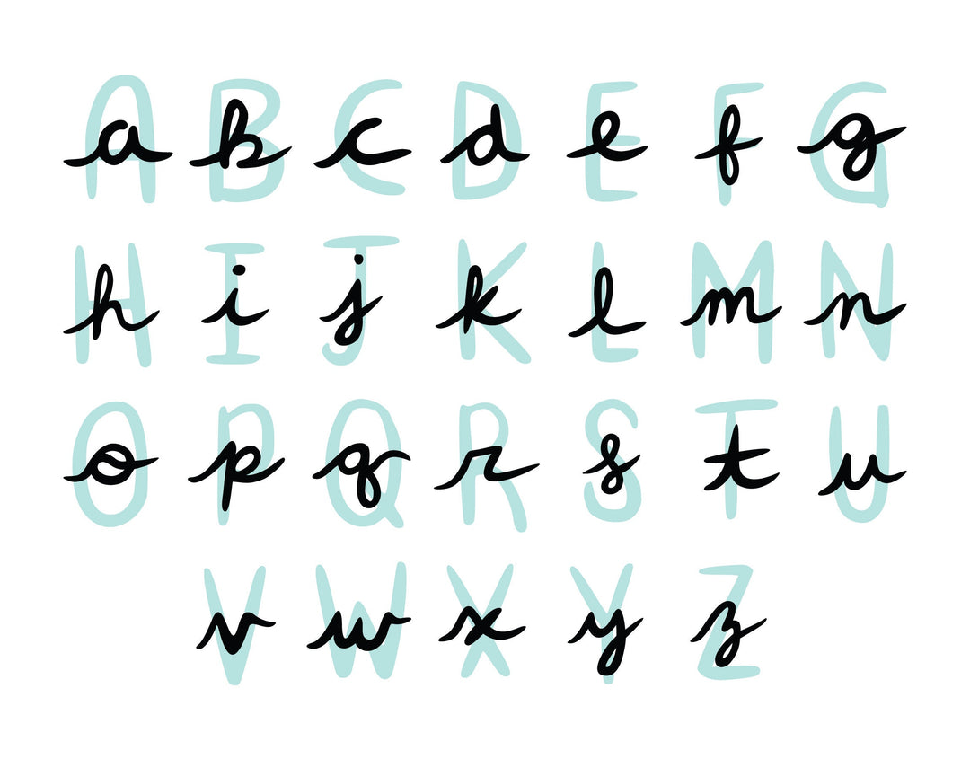 Cursive Letter Digital Stickers | 338 Pre-Cropped PNGs 13 Colors | GoodNotes Planner Sticker Book