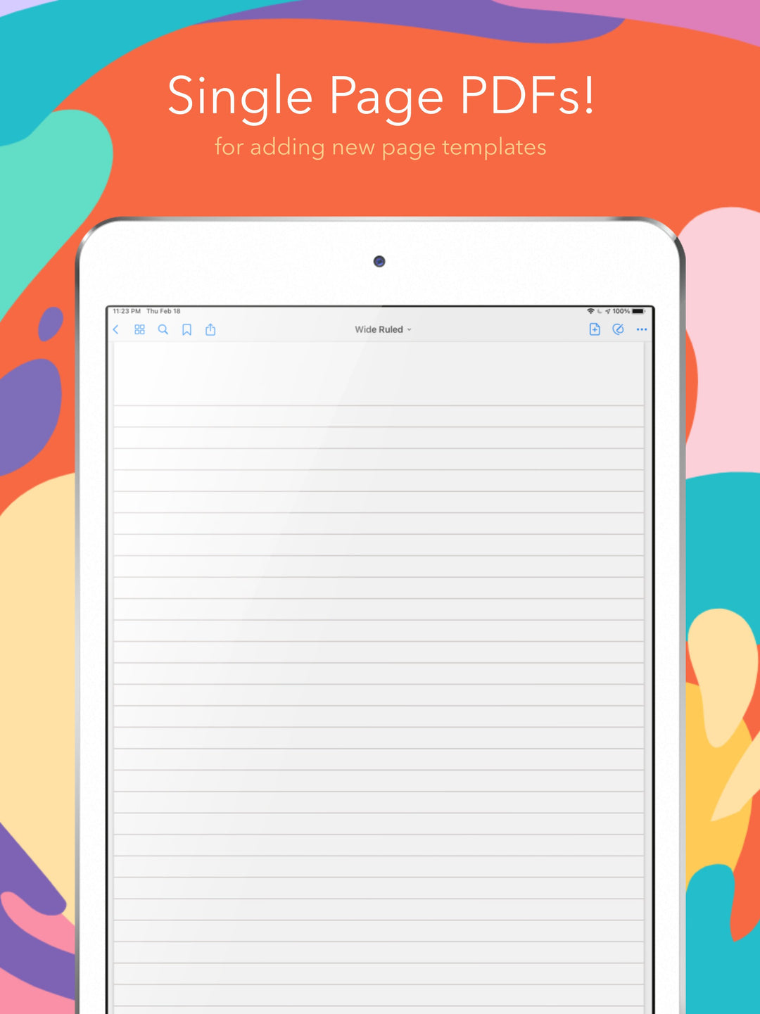 6 Portrait Lined/Ruled Notepapers (Single Page PDFs)