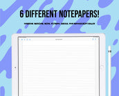 6 Landscape Lined/Ruled Notepapers SVG Cut File