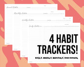 Habit Tracker Planner Insert – Printable PDF in 6 Sizes, Light & Dark