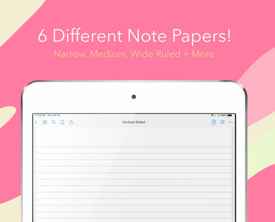6 Portrait Lined/Ruled Notepapers (Single Page PDFs)