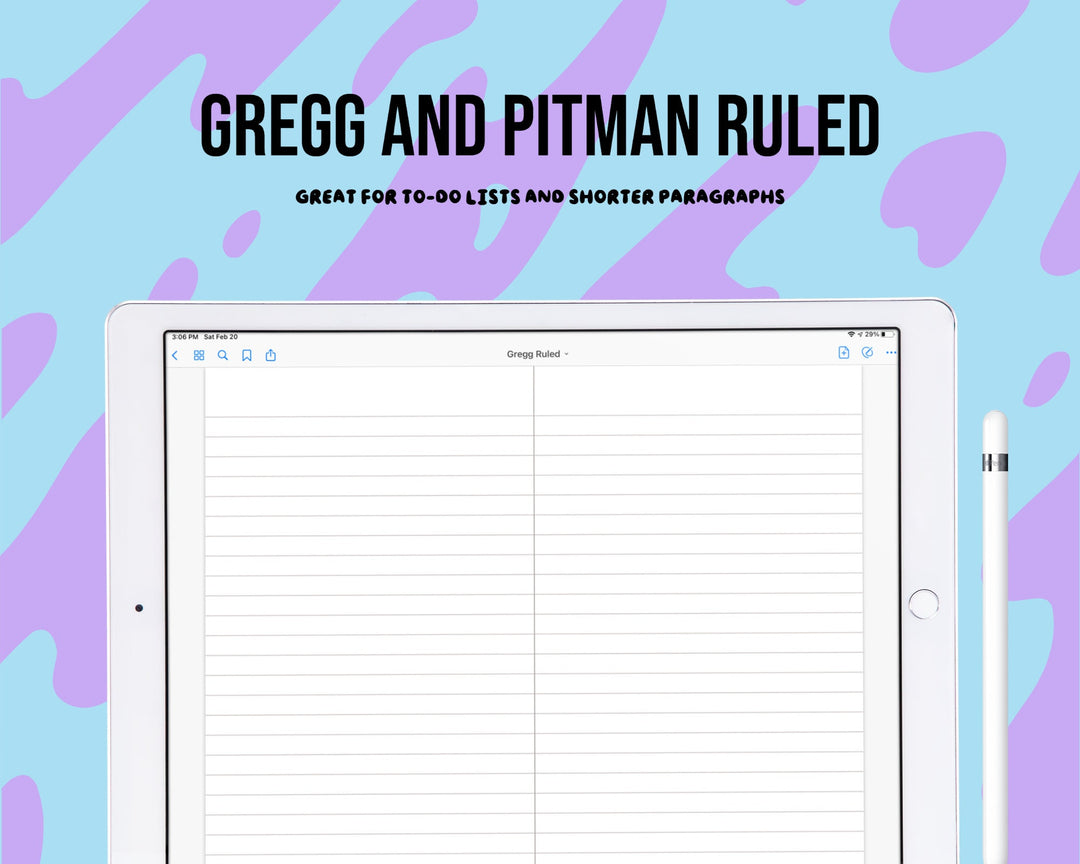 Landscape Lined Notepaper Bundle – 6 Page PDF for Goodnotes