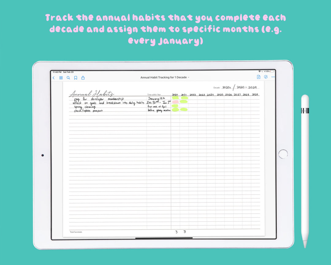 Landscape Habit Tracker Bundle – Daily, Weekly, Monthly, Annual (PDF)
