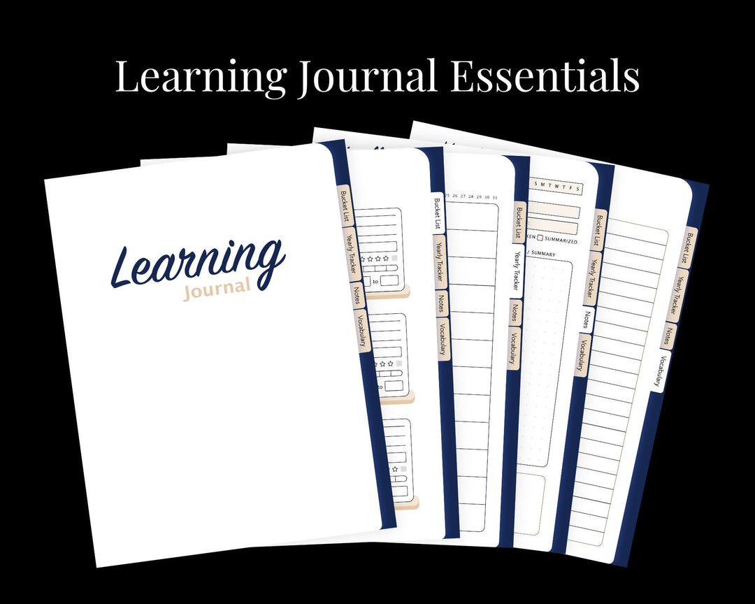 Learning Journal vector graphic set — main preview