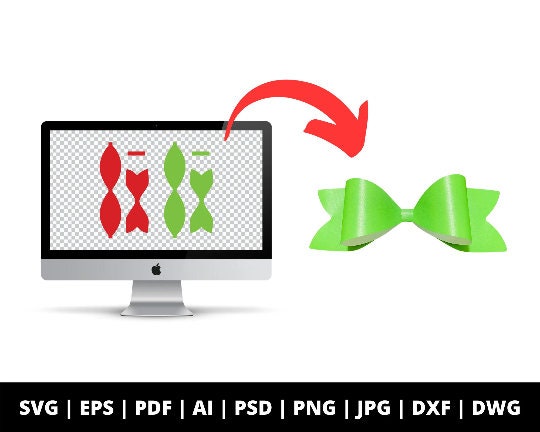 Printable DIY Present Bow Template - Print & Cut (9 File Types)