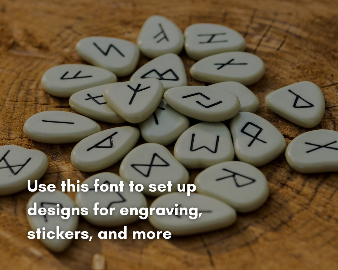 Elder Futhark Runic Font OTF TTF | Pagan Witchcraft Handwritten | Cricut Silhouette | Rune Alphabet Digital Download