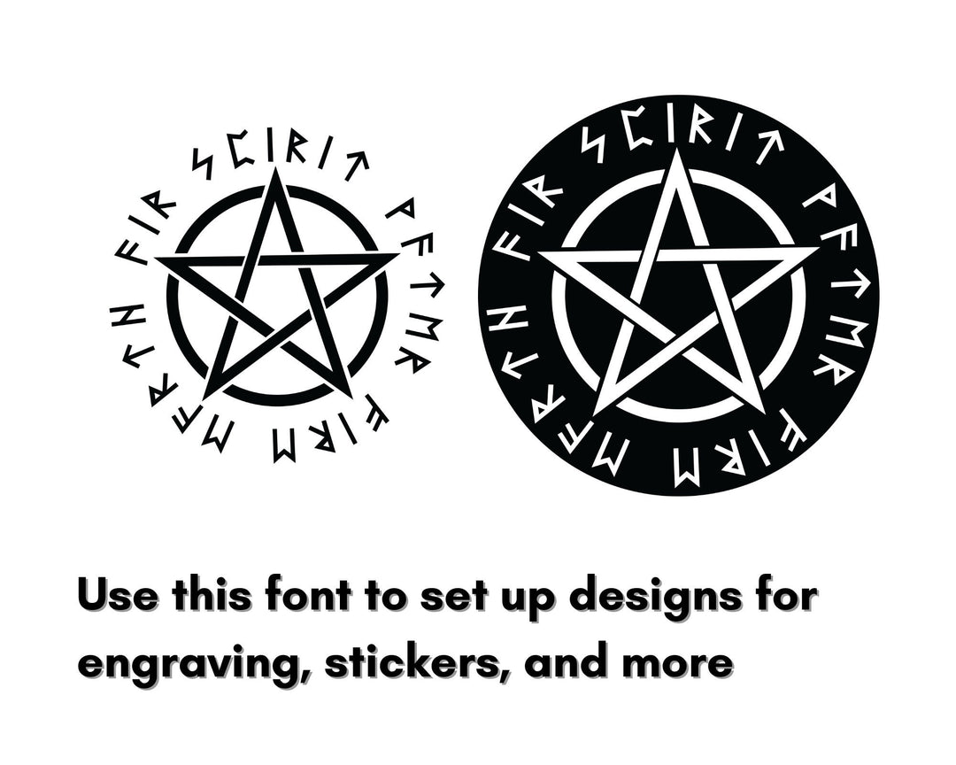 Elder Futhark Runic Font OTF TTF | Pagan Witchcraft Handwritten | Cricut Silhouette | Rune Alphabet Digital Download