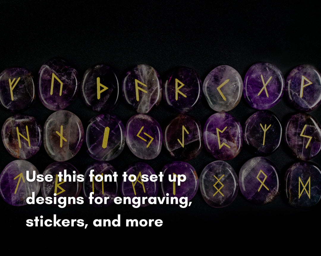 Elder Futhark Runic Font OTF TTF | Pagan Witchcraft Handwritten | Cricut Silhouette | Rune Alphabet Digital Download