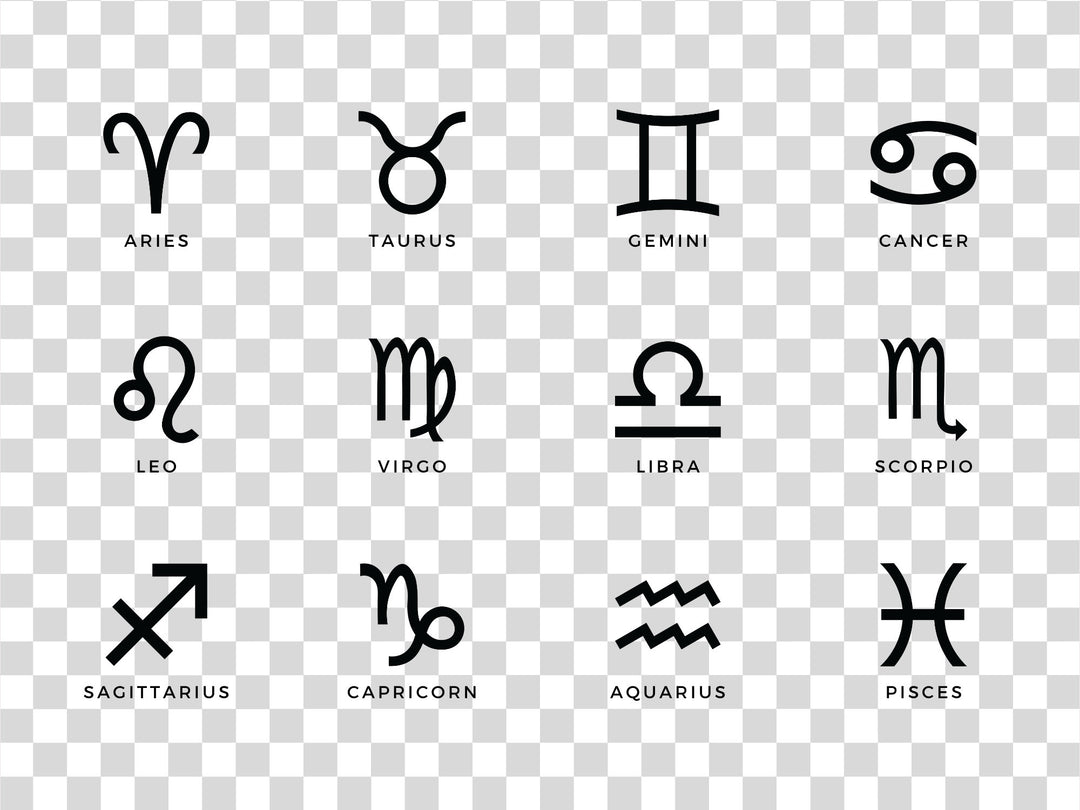 Zodiac SVG Bundle | Astrology Clipart, 12 Signs (Digital Download)