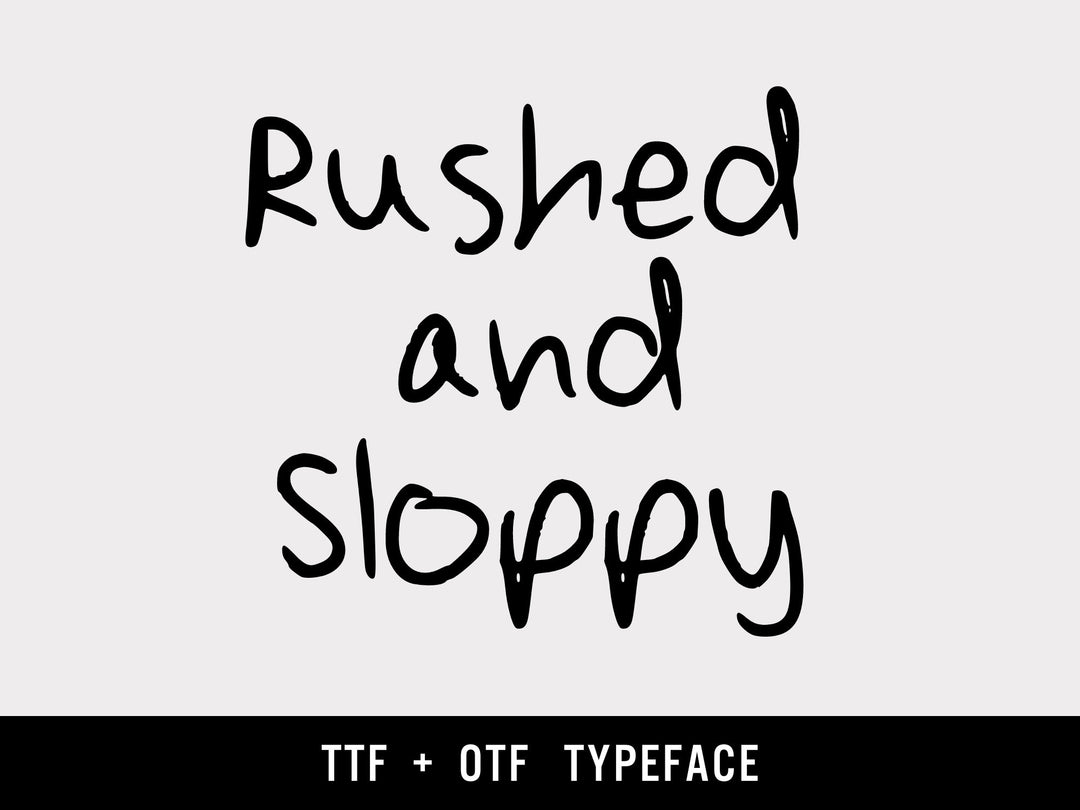 Messy Handwriting Font OTF TTF | Ransom Note Punk Sloppy Script | Cricut Silhouette | Digital Download