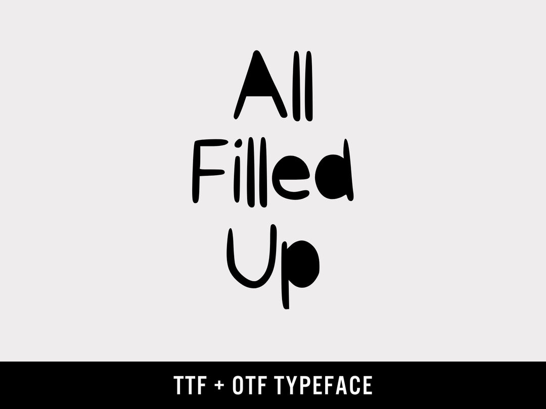 Bold Filled Display Font OTF TTF | Solid Playful Headline | Cricut Silhouette HTV | Digital Download