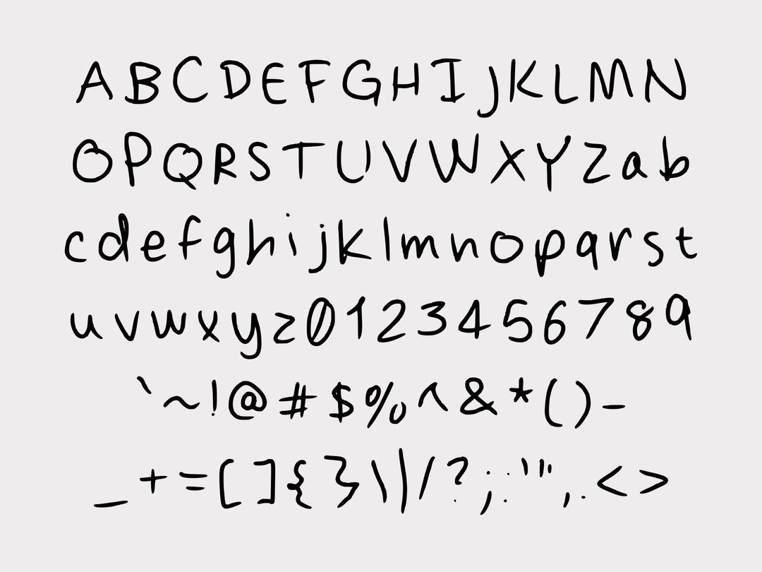 Messy Handwriting Font OTF TTF | Ransom Note Punk Sloppy Script | Cricut Silhouette | Digital Download
