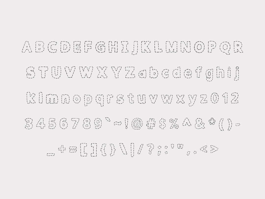Stitch Outline Font OTF TTF | Embroidery Sewing Craft Aesthetic | Cricut Silhouette | Digital Download